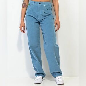 Empyre Tori Pleated Corduroy Skate Pants - Blue - XS